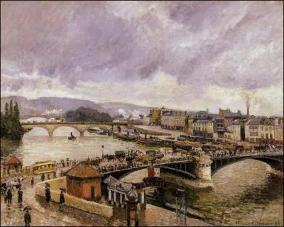 Qui a peint Le pont Boieldieu  Rouen sous la pluie ?