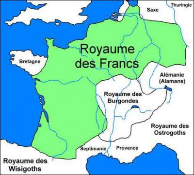 Les Francs ont pntr dans le territoire gallo-romain  partir du Vme sicle, par le Nord.