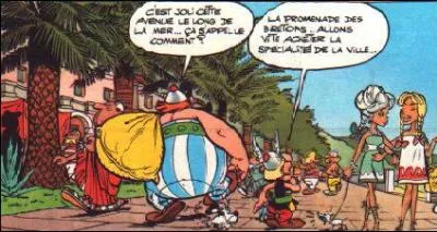 Dans ' Le tour de Gaule',  Nice, sur quelle promenade Astrix et Oblix se baladent-ils ?