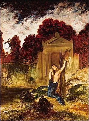 Quel pote grec pleurant son pouse est peint ici par Gustave Moreau ?