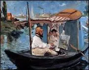 Qui a peint Monet peignant dans son atelier flottant ?