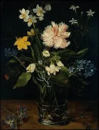 Qui a peint 'Nature morte aux fleurs dans un verre' ?