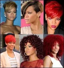 En ce moment, les cheveux de Rihanna sont ...