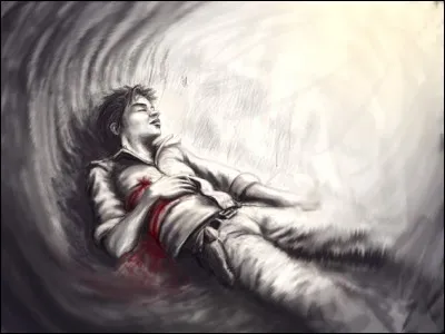 Il dort dans le soleil, la main sur sa poitrine, tranquille, il a deux trous rouges au côté droit :