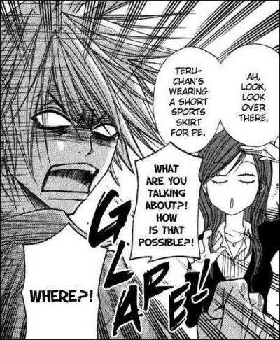 Dans quel tome, Riko dit ceci : ''Ah ! Regarde sur le stade ! Teru s'entrane en culotte de sport ! '' ?