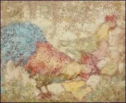 Qui a peint Un coq une poule et ses poussins ?