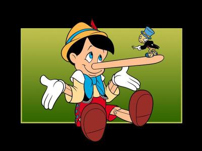 Qui a xauc le voeu de Pinocchio, mais rallonge son nez quand il ment ?