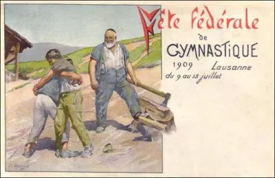 Quel sport est reprsent sur cette affiche publicitaire pour la fte de la gymnastique ? (CLIQUEZ sur l'image)