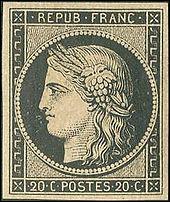 C'est le premier timbre de France, sorti en :