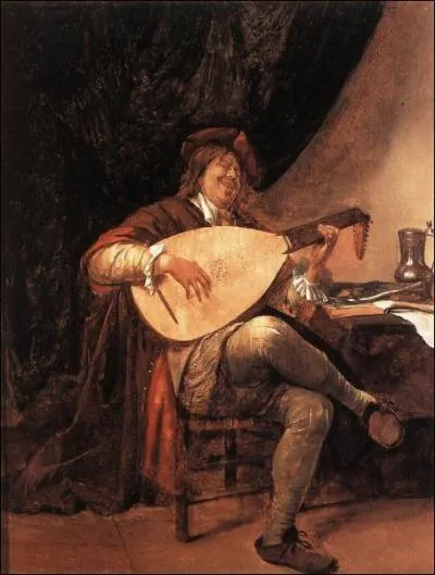 Dans cet autoportrait en musicien, de quel instrument joue Jan Steen ? (CLIQUEZ sur l'image)