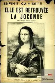 Dans quel pays fut retrouv le tableau 2 ans plus tard ?