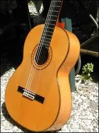 Quelle est cette guitare fabrique en bois de cyprs ou d'pica, plus fine et plus lgre que la guitare classique, qui rend un son vif, mtallique et brillant ?
