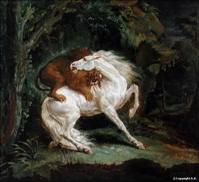 Qui a peint Cheval attaqu par un lion ?