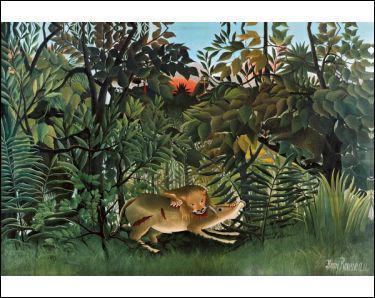 Est-ce Henri Rousseau qui a peint 'Le lion ayant faim se jette sur l'antilope' ?