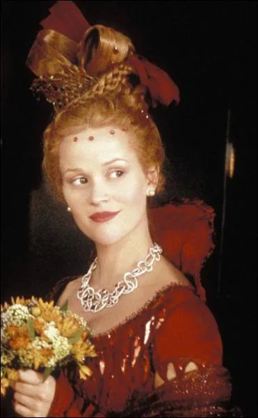 Dans quel film, o elle interprte Becky Sharp, Reese Witherspoon porte-t-elle cette robe et cette coiffure hautes en couleurs ?