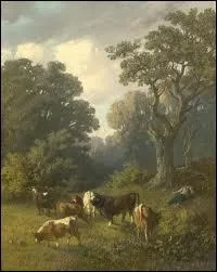 Quel est l'auteur de ce paysage champtre ' Vaches paissant dans la clairire ' ?