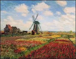 De son sjour dans ce pays, il nous a ramen ce tableau , ' Champs de tulipes en Hollande ' :