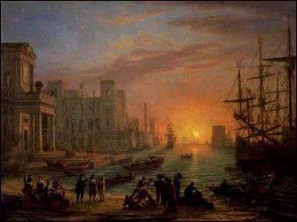 Qui a peint 'Port de mer au soleil couchant' ?