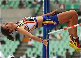 Tia Hellebaut a dcroch la mdaille d'or du saut en hauteur aux jeux Olympiques...