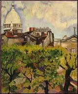 Quelle artiste ayant habit rue Cortot a peint 'Le Sacr Coeur vu du jardin de la rue Cortot' ?