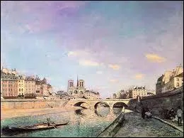 Ce peintre paysagiste hollandais ayant vcu en france nous a laiss cette toile ' la Seine et Notre-Dame ' :