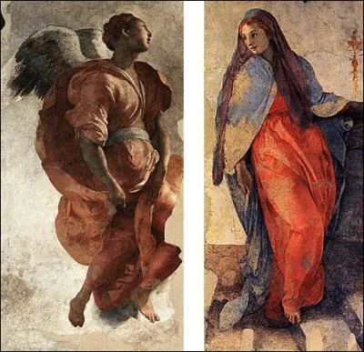 Qui a peint cette fresque murale reprsentant l'annonciation, dans l'glise de Capponi Santa Felicit  Florence ?