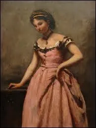 Surtout peintre de paysages, il a galement trait l'lgance avec ce portrait d'une ' Jeune femme en robe rose ' :