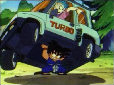 Quand Sangoku a fini de pcher, une fille arrive en voiture et Sangoku pensait que c'tait un monstre. Qui est-ce ?