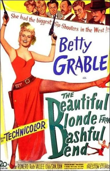 Dans quel film, dont le titre original est 'The Beautiful Blonde from Bashful Bend', peut-on admirer Betty Grable en chanteuse de saloon vtue de rouge ?