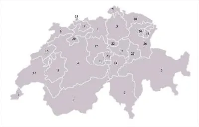 Quel est le canton ou demi-canton indiqu par le n 13 ?