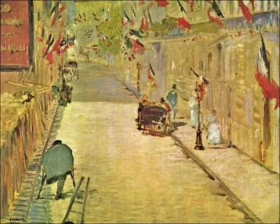 ' Drapeaux , rue Mosnier ' est une oeuvre de quel peintre ?