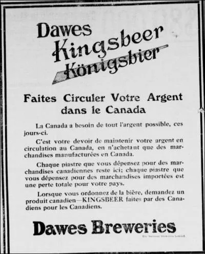 Durant la Premire Guerre mondiale, une marque de bire va changer de nom, laquelle ?