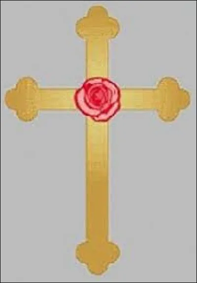 Une croix dorée avec une rose rouge au centre, c'est l'emblème des...