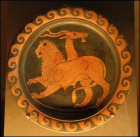 Créature tirée de la mythologie grecque, décrite comme ayant une tête de lion et un corps de chèvre, il s'agit :