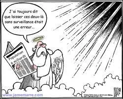 Le Pape, par erreur a t envoy en enfer, et DSK au Paradis. Erreur rectifie, le Pape dit  DSK, tant mieux, je vais enfin au Paradis, je voulais tant voir la vierge Marie ! Que lui rpond DSK ?