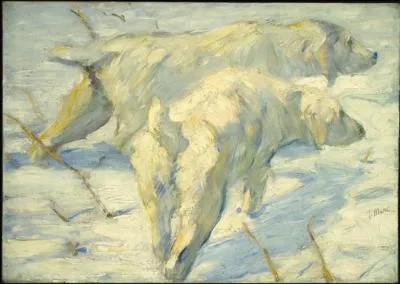 Qui a peint chiens de Sibrie sous la neige ?