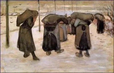 Quui a peint Femmes portant des sacs de Charbon sous la neige ?