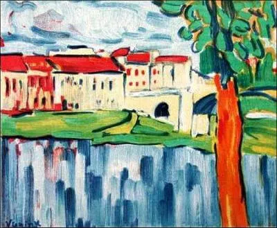 Qui a peint Chatou, paysage  l'arbre rouge ?