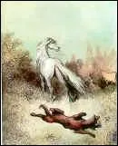 Dans 'Le cheval et le loup' de Jean de la Fontaine, comment le cheval djoue-t-il le plan du loup ?