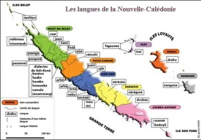 En combien d'aires ( coutumires) est dcoupe la Nouvelle-Caldonie ?