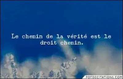 ''En politique, il faut toujours suivre le droit chemin. On est sûr de n'y rencontrer personne.''