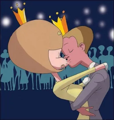 Dans quel film d'animation peut-on apercevoir des personnages aux coiffures toutes plus extravagantes que les autres, dont cette jeune fille ?