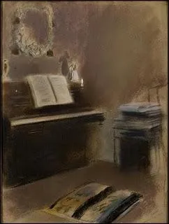 Qui a peint Intrieur Piano avec partition ouverte ?