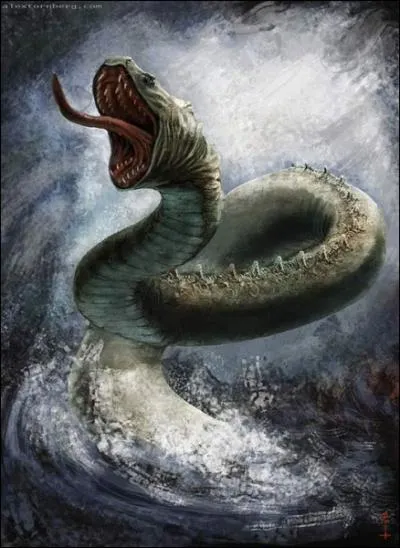 Je suis un gigantesque serpent de mer de la mythologie nordique, fils de Loki et de la gante Angrboda. Qui suis-je ?