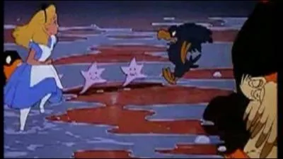 Quel animal fait courir  Alice la course saugrenue ?