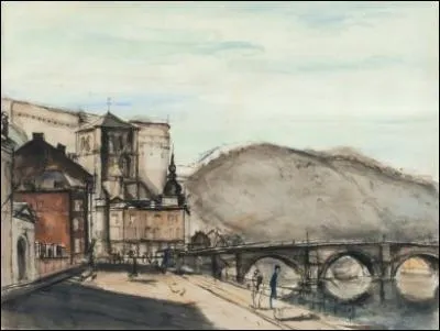 Qui a peint La collgiale et le vieux pont de Huy ?