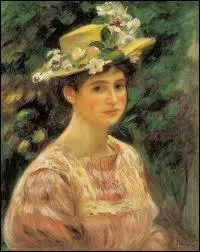 Qui a reprsent 'Julie Manet  la robe rose et au chapeau  fleurs de pommier' ?