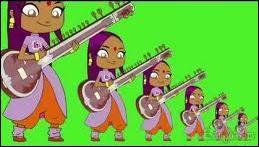 De quel instrument traditionnel indien Sally joue-t-elle sur cette image ?