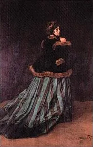 Quel peintre a reprsent sa femme, Camille dans une robe verte ?