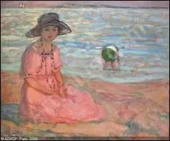 Qui a peint 'Femme  la robe rose au bord de la mer' ?